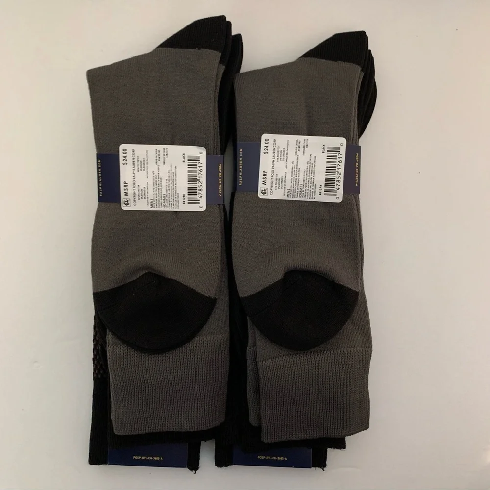 ❌FINAL PRICE❌NWT. POLO RALPH LAUREN Men’s Assorted 6 Pack Bird's Eye Socks